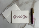Set of 10, Letterpress, THANKS Folded Cards with Envelopes.  Boxed card set. - Hearty Greetings
