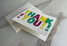 Set of 10, Letterpress THANK YOU Folded Cards with Envelopes. Boxed card set. - Hearty Greetings