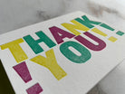 Set of 10, Letterpress THANK YOU Folded Cards with Envelopes. Boxed card set. - Hearty Greetings