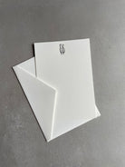 Elegante Monogram: Custom Initial Letterpress Stationery. Personalized Notecards with Envelopes. - Hearty Greetings