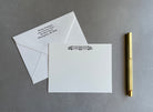 Banner: Custom Name Letterpress Stationery. Personalized Notecards with Envelopes. - Hearty Greetings