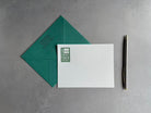 Art Deco: "You and Me" Custom Initial Letterpress Stationery. Personalized Notecards with Envelopes. - Hearty Greetings