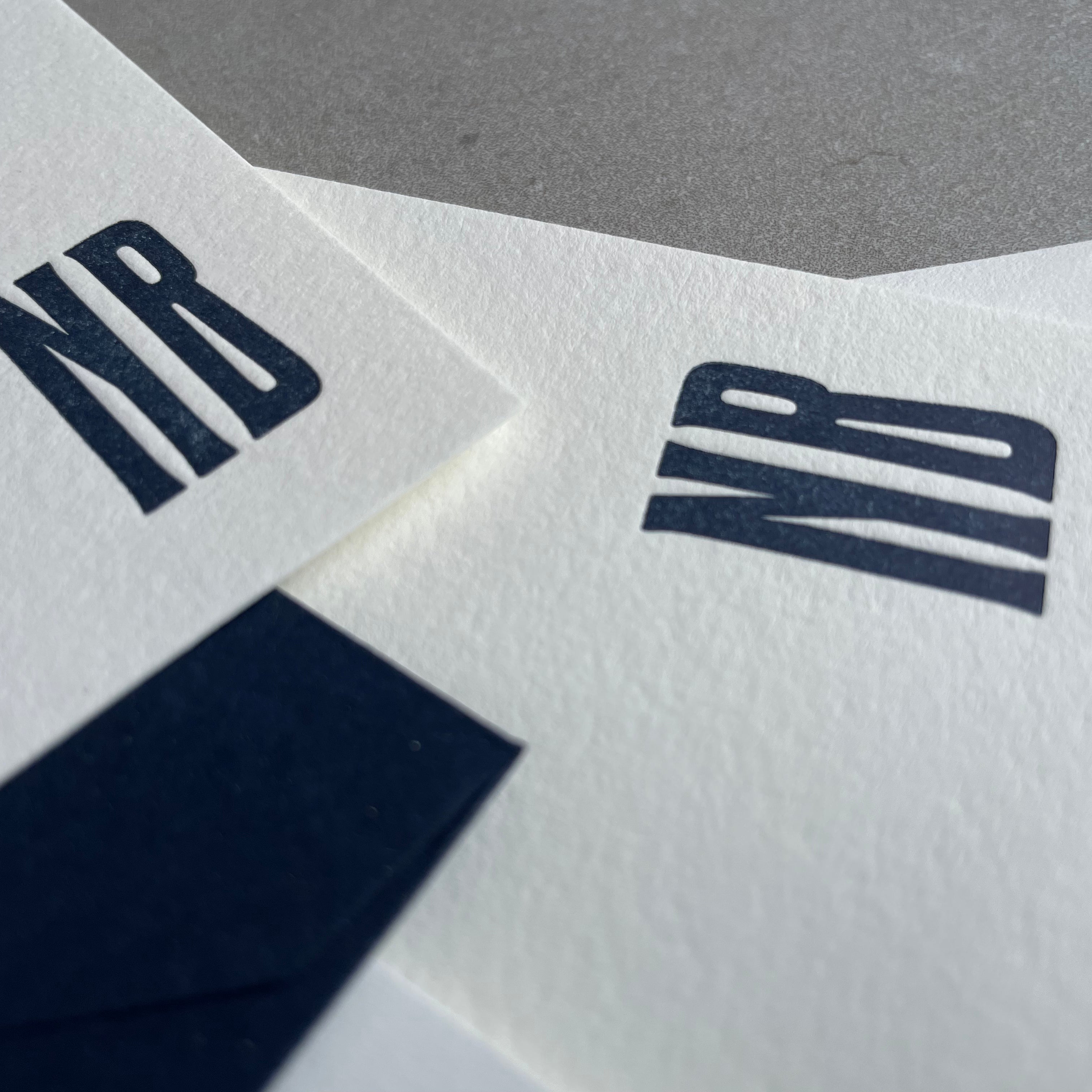 Cool Condensed: Custom Initial Letterpress Stationery. Personalized Notecards with Envelopes. - Hearty Greetings