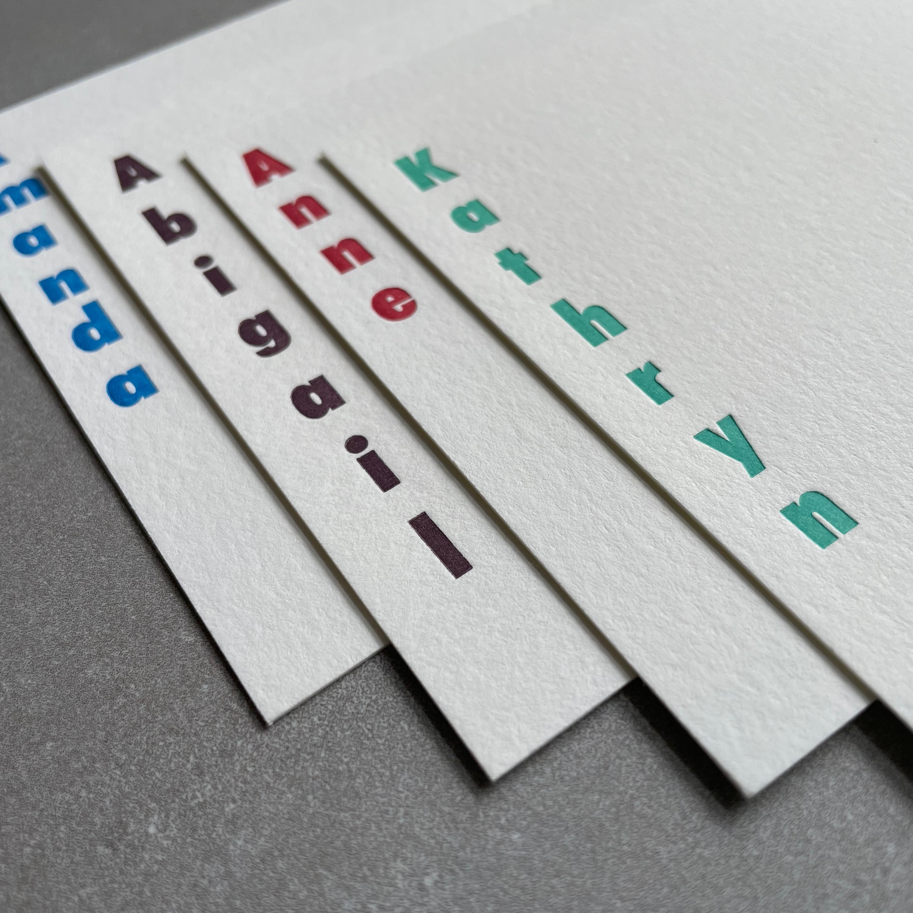 Tightrope: Custom Name Letterpress Stationery. Personalized Notecards with Envelopes. - Hearty Greetings