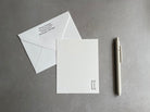 Cool Condensed: Custom Initial Letterpress Stationery. Personalized Notecards with Envelopes. - Hearty Greetings
