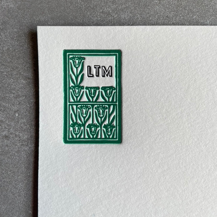 Art Deco Personalized Notecards - Two-Color Letterpress Stationery