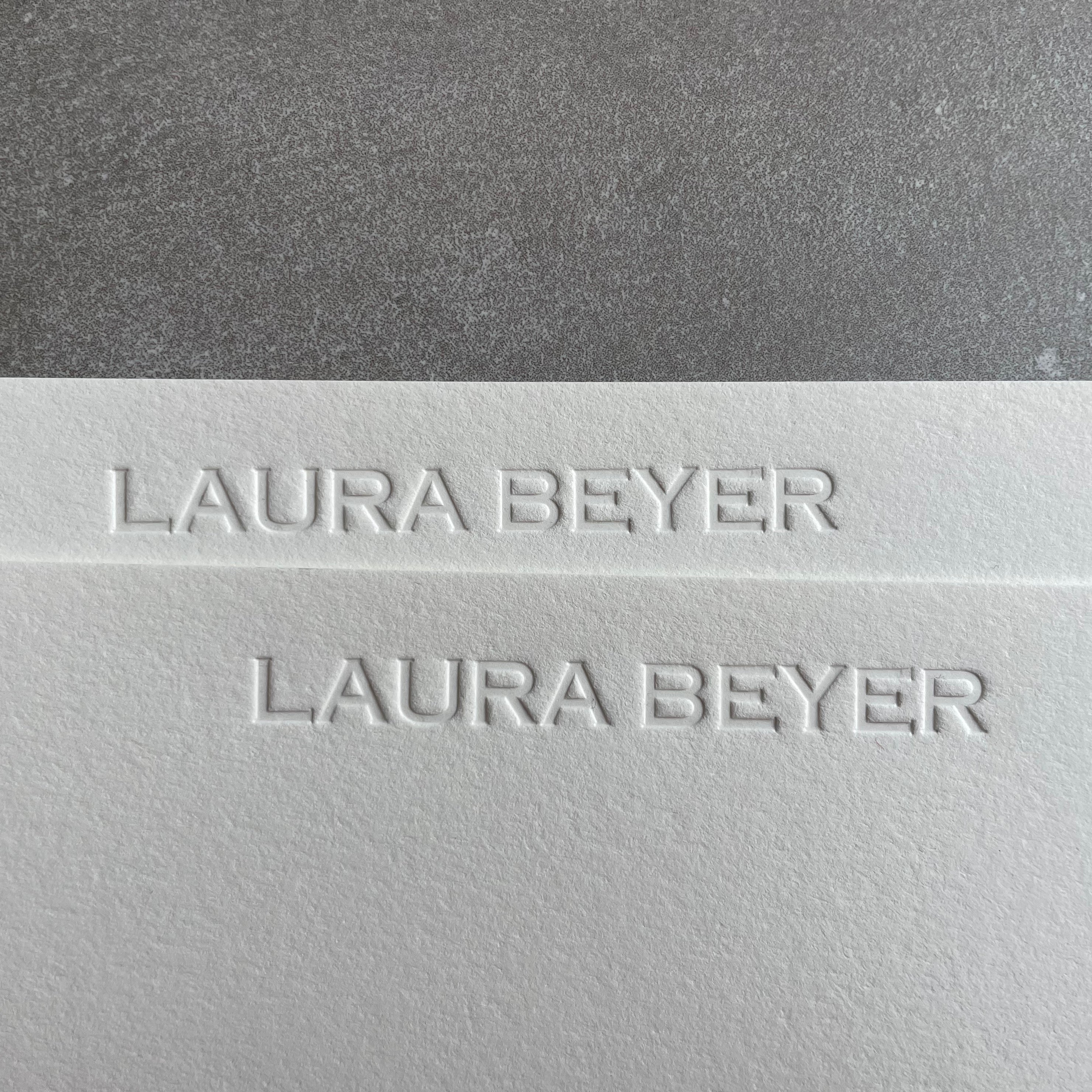 Personalized Letterpress Notecards - Blind Embossed Stationery Set
