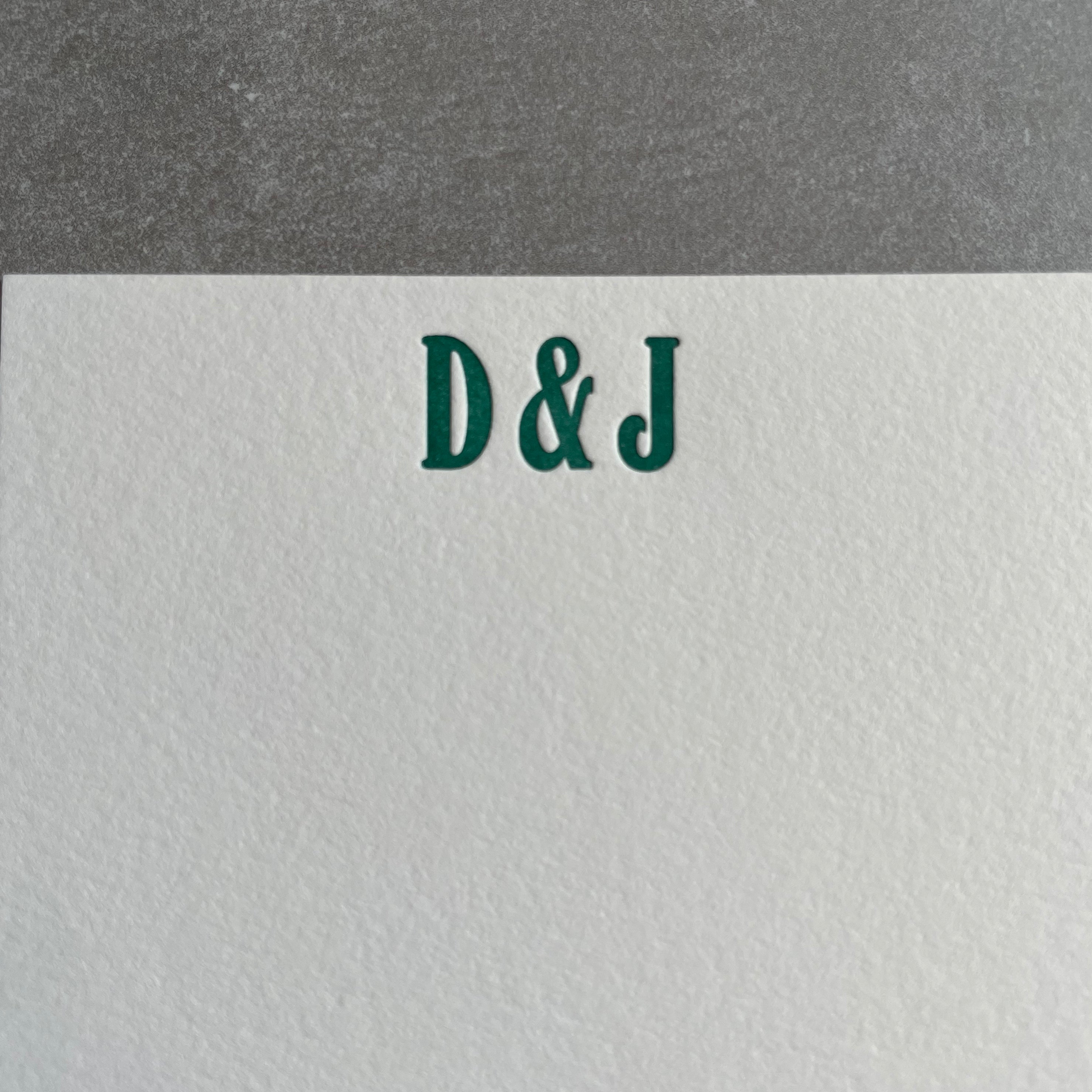 Lavish Letters: Custom Initial Letterpress Stationery. Personalized Notecards with Envelopes. - Hearty Greetings