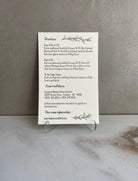 Botanical Theme Information Insert