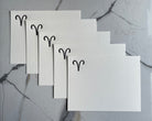 Set of 5, Letterpress Printed Zodiac Card Stationery Set, Aires the Ram - Hearty Greetings