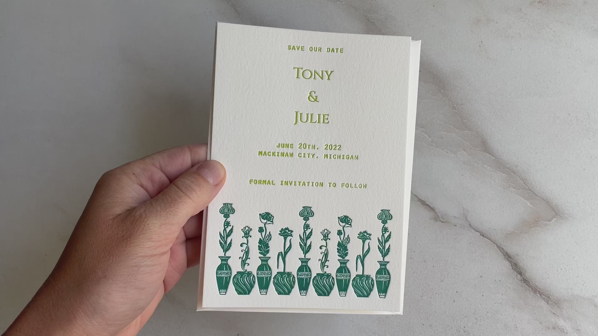 Floral Wedding Announcement Card
