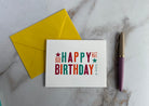 Letterpress HAPPY BIRTHDAY Card with Envelope. - Hearty Greetings