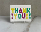 Letterpress THANK YOU Card, Colorful Folded Notecard with Envelope. - Hearty Greetings