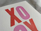 Set of 10, XOXO Letterpress Folded Cards with Envelopes. Boxed card set. - Hearty Greetings