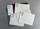 Feeling Rosey: Jewel Tone 2-Color, Custom Initial Letterpress Stationery. Personalized Notecards with Envelopes. - Hearty Greetings