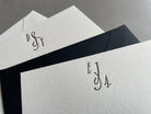 Broadway Monogram: Custom Initial Letterpress Stationery. Personalized Notecards with Envelopes. - Hearty Greetings