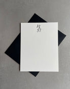 Broadway Monogram: Custom Initial Letterpress Stationery. Personalized Notecards with Envelopes. - Hearty Greetings