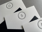 Simple Circle: Custom Initial Letterpress Stationery. Personalized Notecards with Envelopes - Hearty Greetings