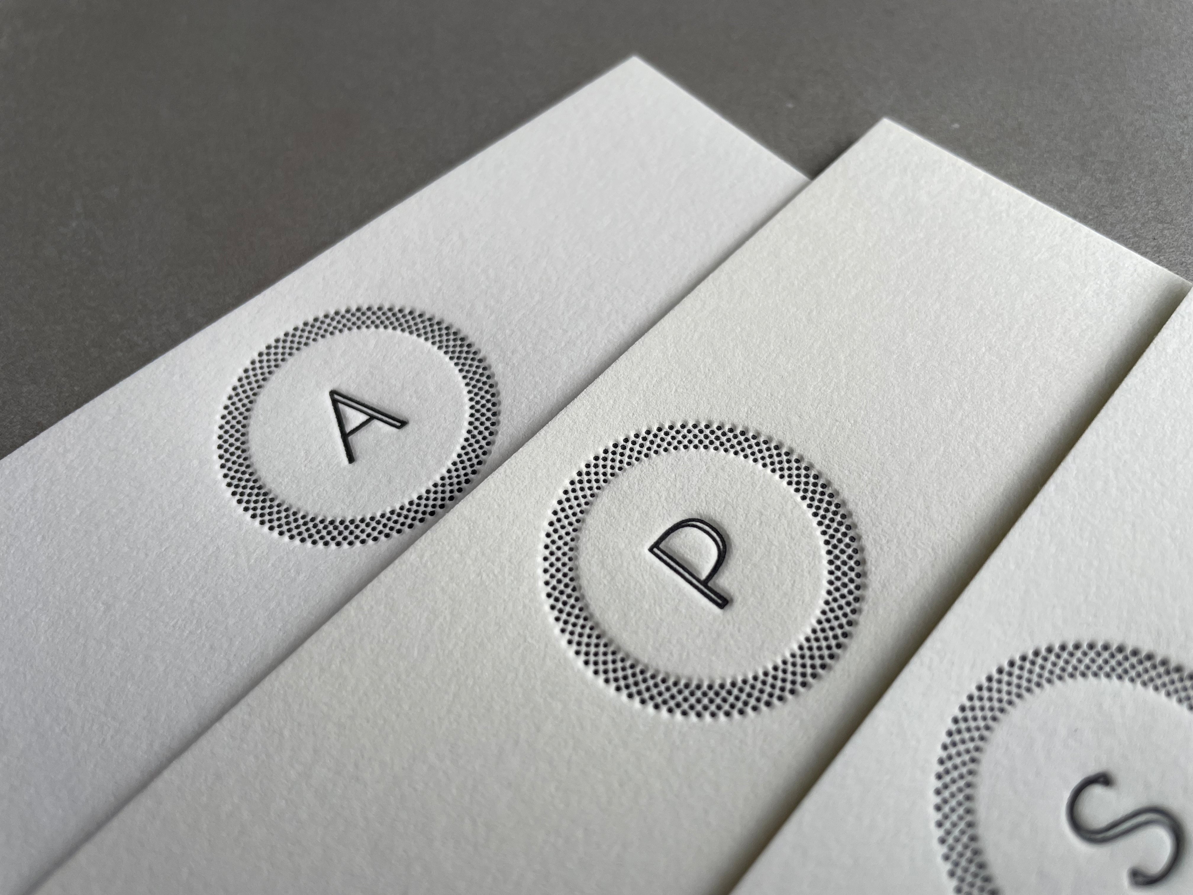 Simple Circle: Custom Initial Letterpress Stationery. Personalized Notecards with Envelopes - Hearty Greetings