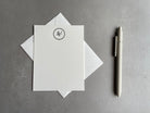 Fancy Stamp: Custom Initial Letterpress Stationery. Personalized Notecards with Envelopes. - Hearty Greetings