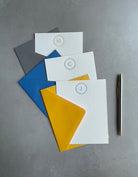 Simple Circle: Custom Initial Letterpress Stationery. Personalized Notecards with Envelopes. - Hearty Greetings