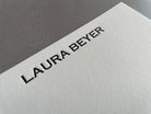 Copperplate: Custom Name Letterpress Stationery. Personalized Notecards with Envelopes. - Hearty Greetings