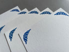 Set of 5, Handprinted Deco Border Letterpress Notecard Set with Envelopes. - Hearty Greetings