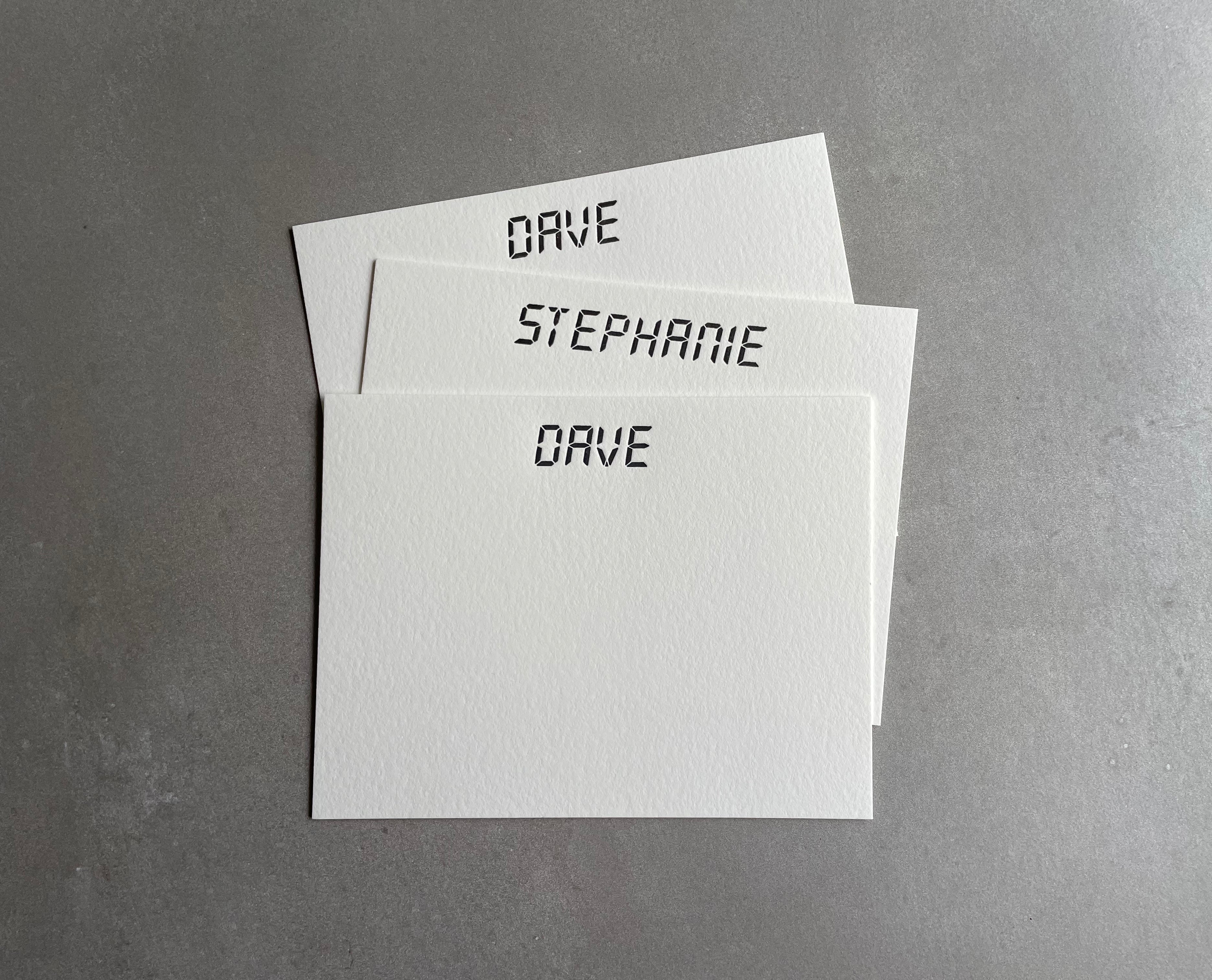 Custom Name Notecards