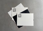 Lovely Leaf: Custom Initial Letterpress Stationery. Personalized Notecards with Envelopes. - Hearty Greetings