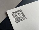 Lovely Leaf: Custom Initial Letterpress Stationery. Personalized Notecards with Envelopes. - Hearty Greetings