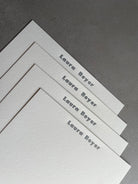 Spartan Bold: Custom Name Letterpress Stationery. Personalized Notecards with Envelopes. - Hearty Greetings