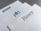 Type Here: Custom Letterpress Stationery. Personalized Notecards with Envelopes. - Hearty Greetings