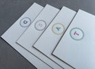 Simple Circle: 2 Color, Custom Initial Letterpress Stationery. Personalized Notecards with Envelopes. - Hearty Greetings