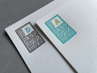 Art Deco: 2 Color, Custom Initial Letterpress Stationery. Personalized Notecards with Envelopes. - Hearty Greetings