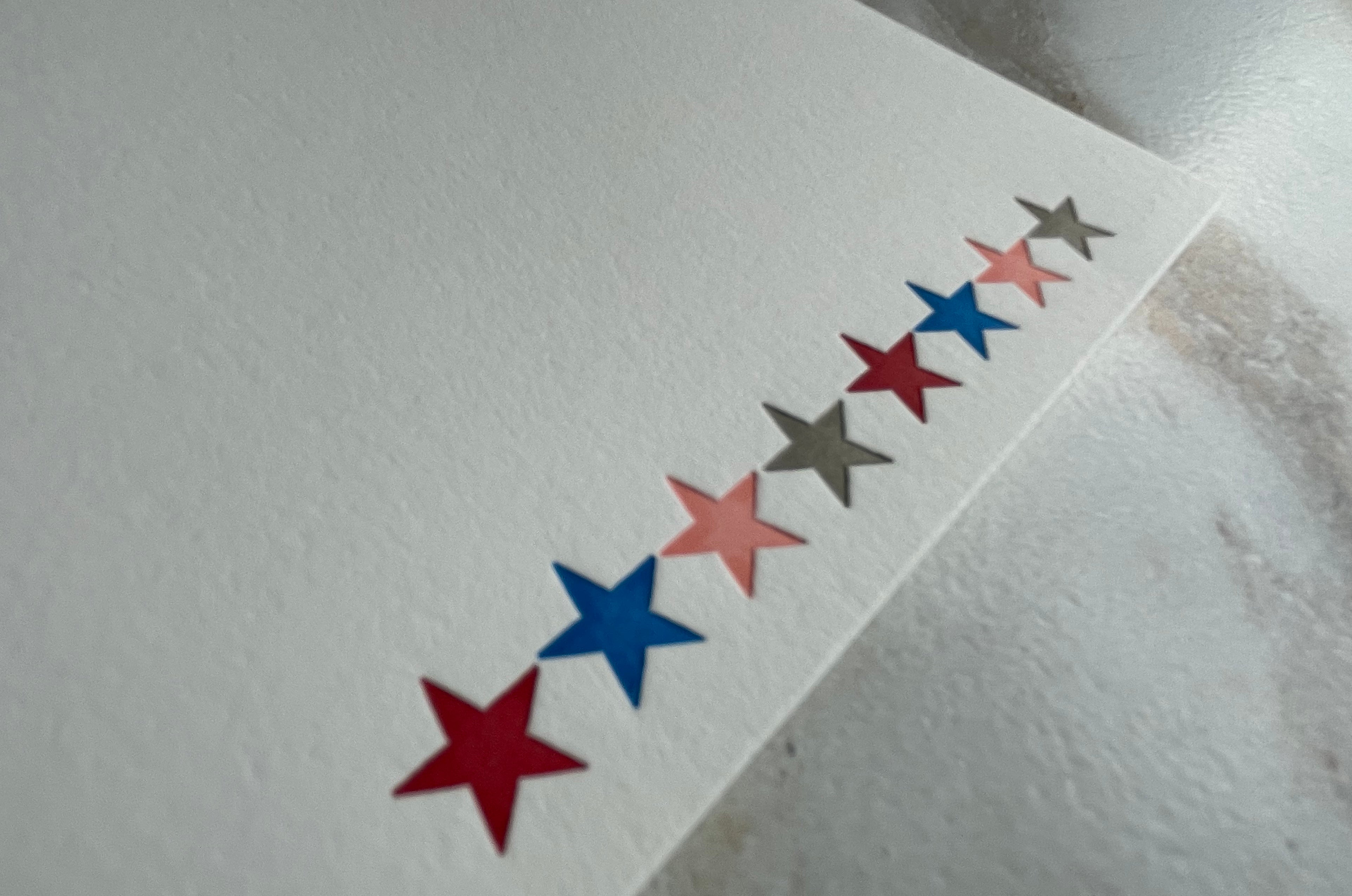 Set of 3, Handprinted Letterpress Notecard Set with Envelopes. - Hearty Greetings