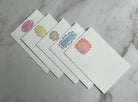 Set of 5, Handprinted Colorful Frame Letterpress Notecards with Envelopes. - Hearty Greetings