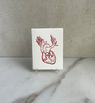 Letterpress Printed Anatomical Heart Folded Card with Envelope. - Hearty Greetings