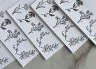 Set of 5, Floral Handprinted Letterpress Notecards with Matching Handprinted Envelopes. - Hearty Greetings