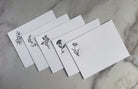 Set of 5, Floral Handprinted Letterpress Notecards with Printed Envelopes. - Hearty Greetings