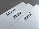 Century Schoolbook: Custom Name Letterpress Stationery. Personalized Notecards with Envelopes. - Hearty Greetings