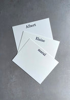 Century Schoolbook: Custom Name Letterpress Stationery. Personalized Notecards with Envelopes. - Hearty Greetings