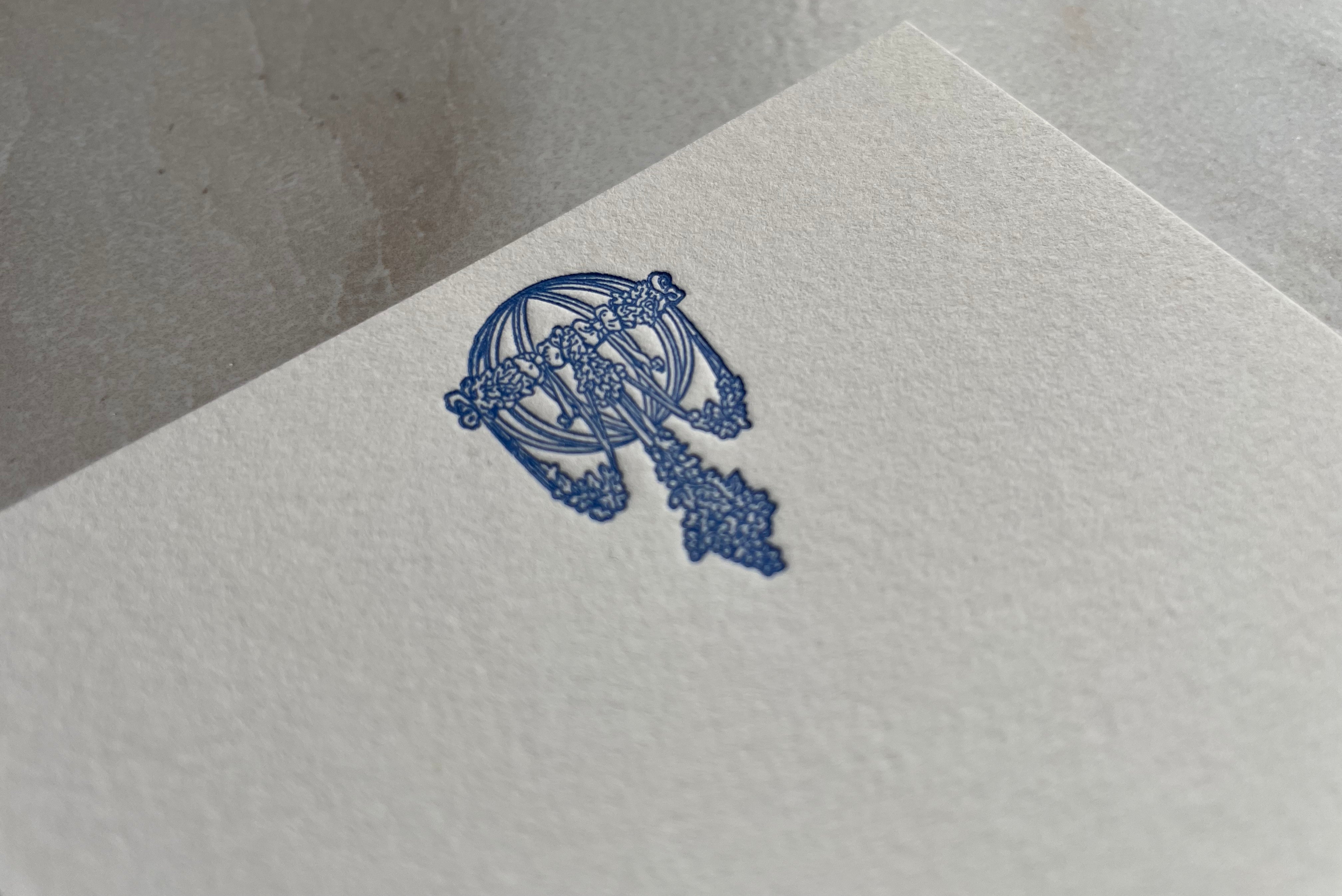 Set of 5, Handprinted Chandelier Letterpress Notecard Set with Envelopes. - Hearty Greetings