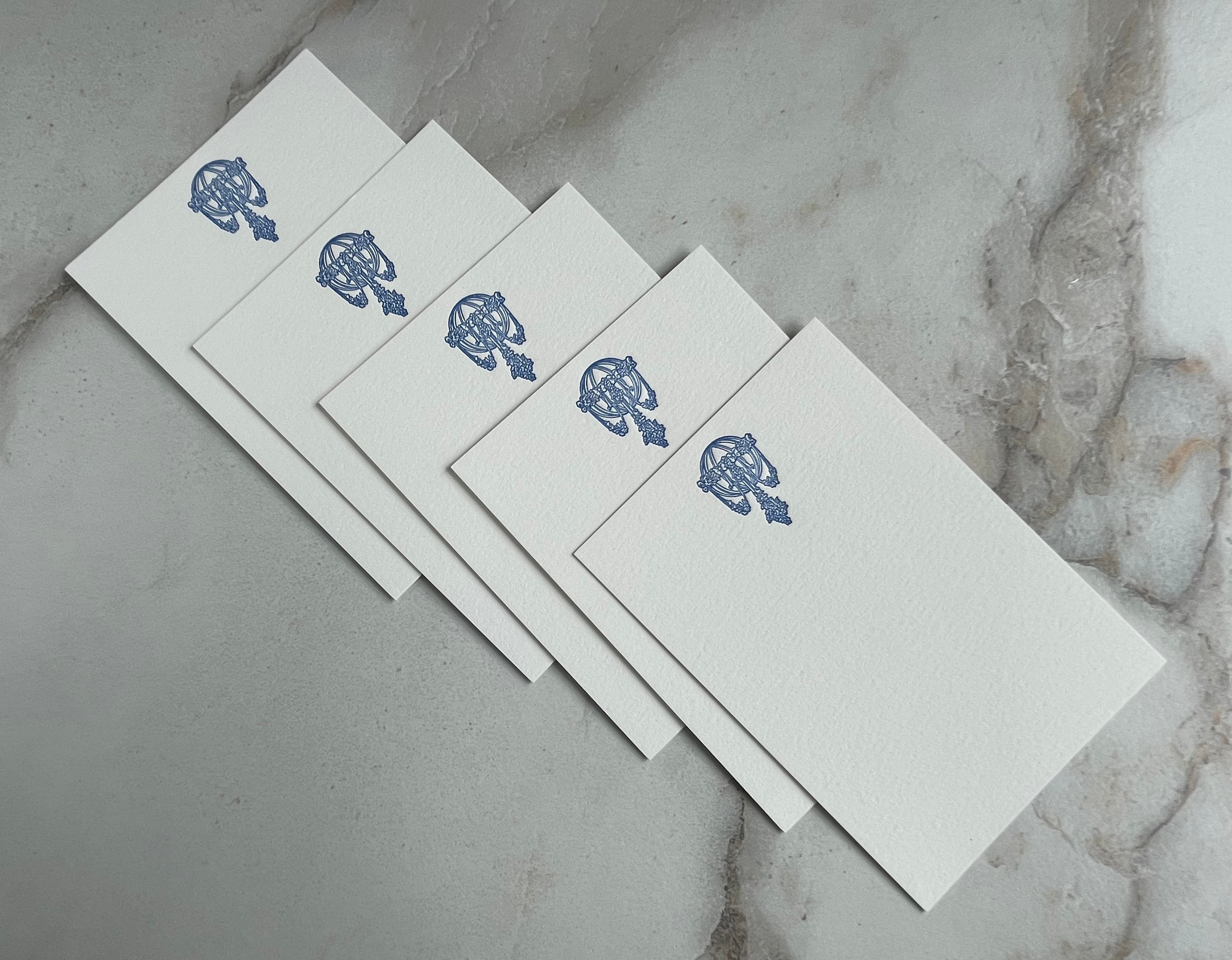 Set of 5, Handprinted Chandelier Letterpress Notecard Set with Envelopes. - Hearty Greetings