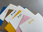 Initial Here: Custom Letterpress Stationery. Personalized Notecards with Envelopes. - Hearty Greetings