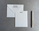 Initial Here: Custom Letterpress Stationery. Personalized Notecards with Envelopes. - Hearty Greetings