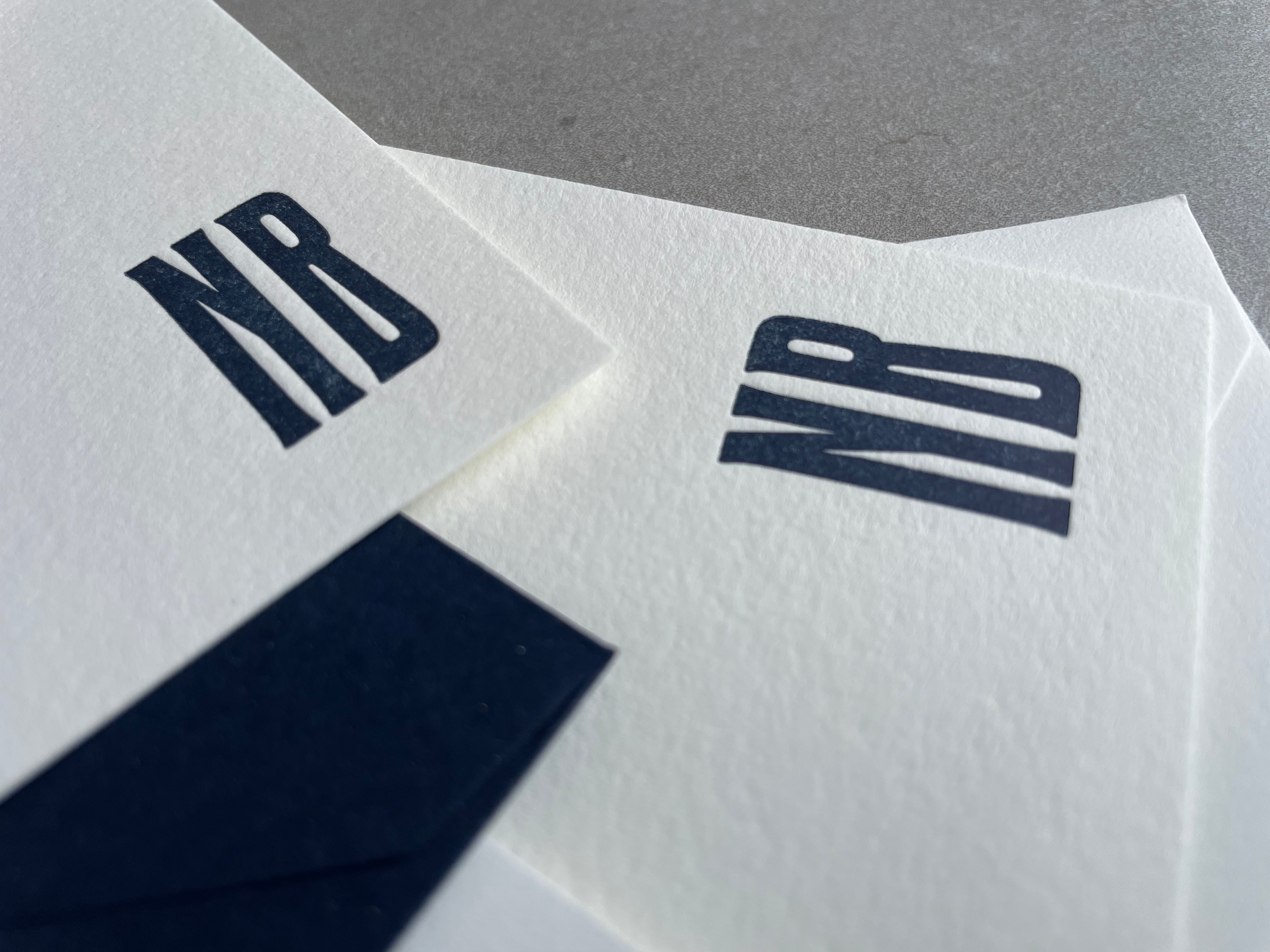 Cool Condensed: Custom Initial Letterpress Stationery. Personalized Notecards with Envelopes. - Hearty Greetings