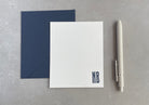 Cool Condensed: Custom Initial Letterpress Stationery. Personalized Notecards with Envelopes. - Hearty Greetings