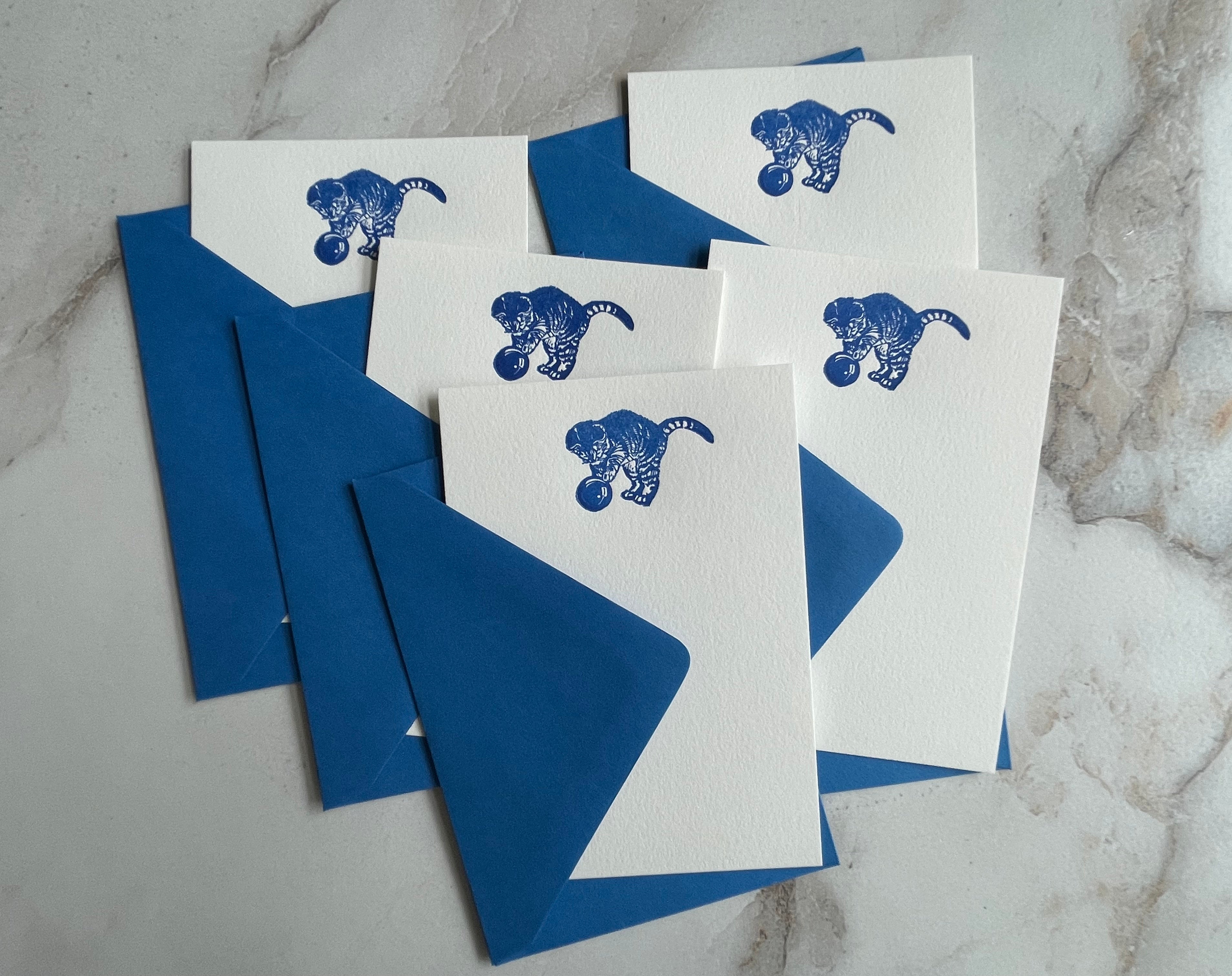 Letterpress Letter Set | Die-Cut Cat