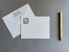 Lovely Leaf: Custom Initial Letterpress Stationery. Personalized Notecards with Envelopes. - Hearty Greetings