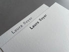 Metrolite: Custom Name Letterpress Stationery. Personalized Notecards with Envelopes. - Hearty Greetings